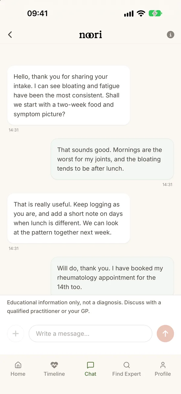 Chat with a nutritionist